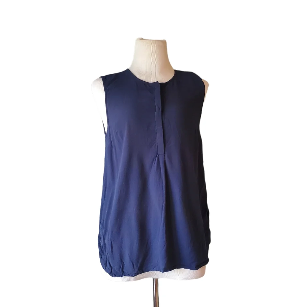 Madewell Womens Sz S Navy Blue Novella Henly Tank Top - Picture 1 of 8